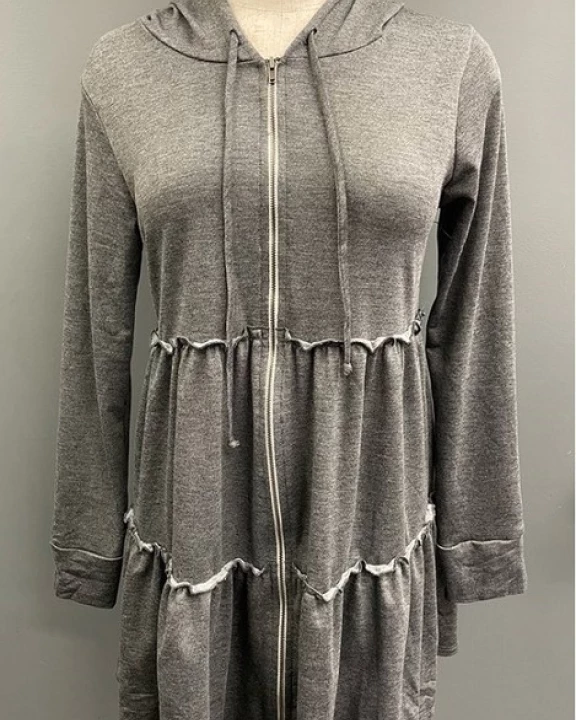Tiered Zip Up Hoodie