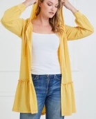 Hooded Ruffle Cardigan
