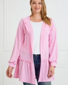 Hooded Ruffle Cardigan