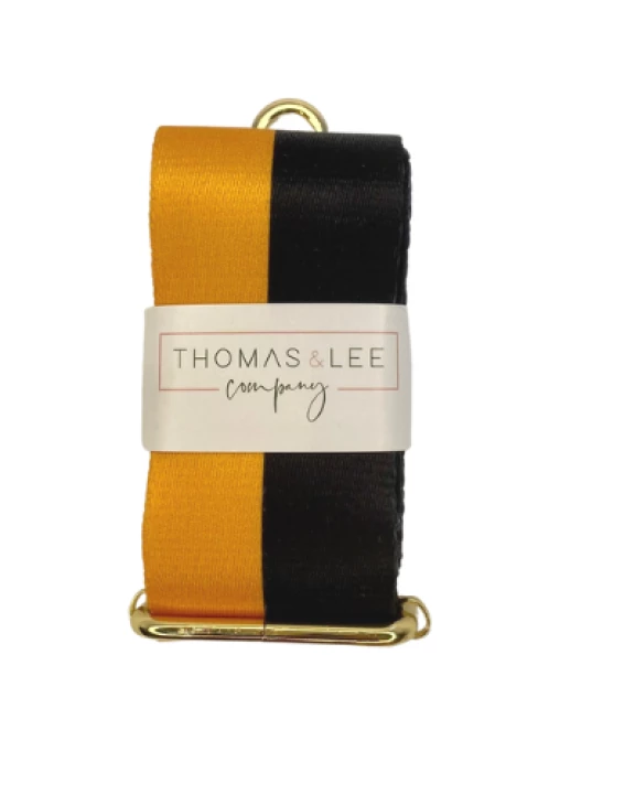 PREORDER - GAMEDAY Guitar Straps - Black Gold Stripe - Ship 9/15