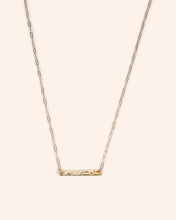 Hammered Bar Necklace in Vermeil/Gold-Filled