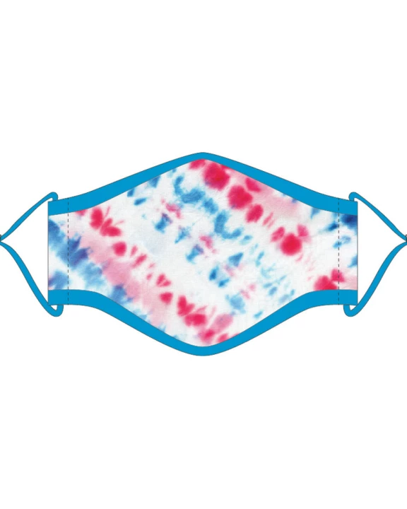 KIDS Red, White, Blue Tie Dye Wholesale Face Masks with Lanyard