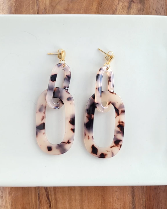 Chrissy Earrings - Blonde Tortoise