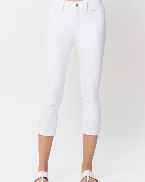 Mid Rise Pure White Capri Plus - 78107PL