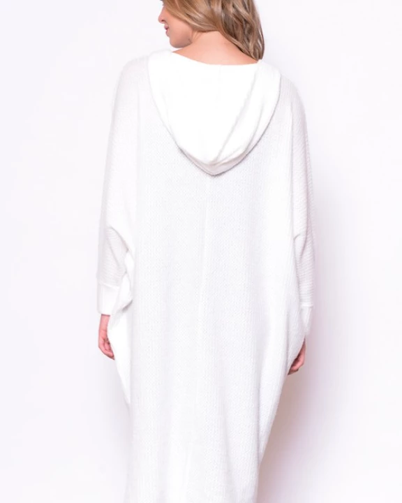 Knit Solid Duster with Hood