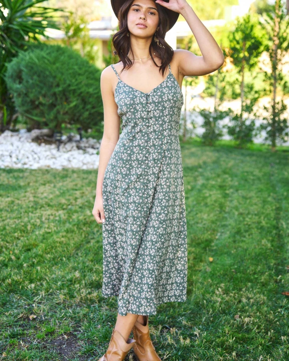 Button down long sundress JBJ1059