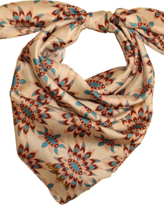 Turquoise Squash Print Wild Rag