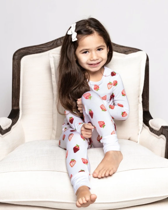 ILY Berry Much Strawberry Two-Piece Bamboo Pajama Set