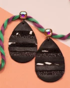 734052 - Stripe Leopard Earrings
