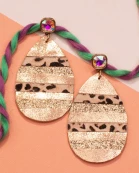 734052 - Stripe Leopard Earrings