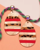 734052 - Stripe Leopard Earrings