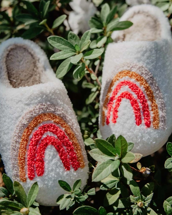 Rainbow Fuzzy Wholesale Slippers for Women