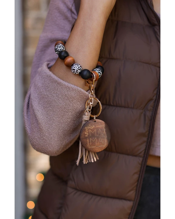 Ready to Ship | Mama PENDANT Beaded Tassel Keychain*
