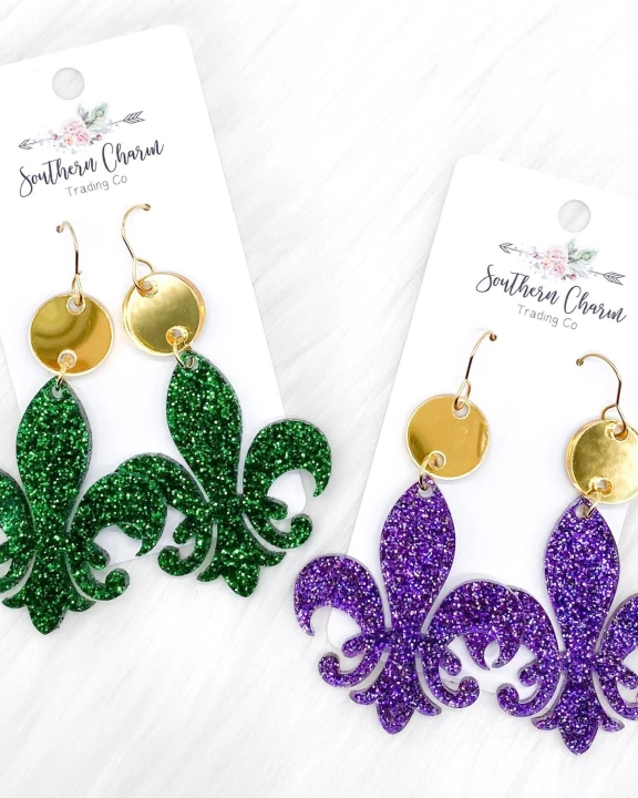 3" Fleur de Lis Acrylic Dangles (2 colors)