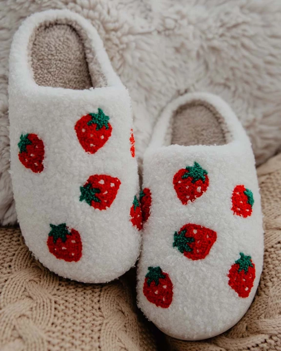 Strawberry Wholesale Fuzzy Slippers for Women
