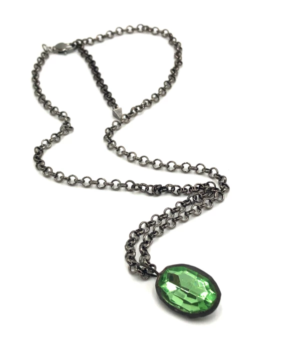 Lime Shine-On Oval Layering Necklace