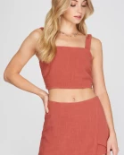 WOVEN SKORT WITH LINING