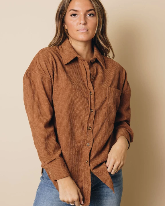 Hippen Corduroy Button Down Top
