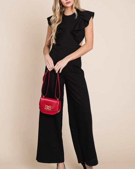 CUT OUT DETAIL RUFFELD JUMPSUIT KRJ8041