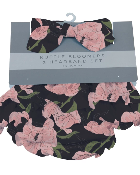 Peonies Ruffle Bloomers and Headband Set
