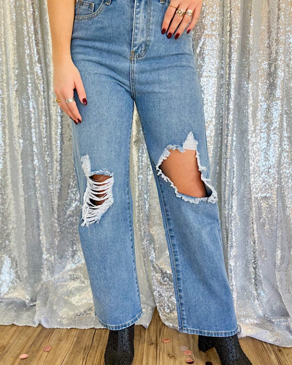Theo Wide Leg Denim Jeans