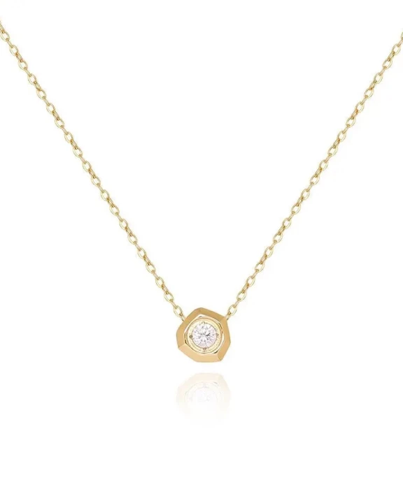 Natural Elements Gold Geometric Pendant Necklace - ETA 2/28