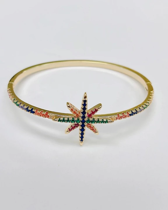 Rainbow Starburst Bangle O23
