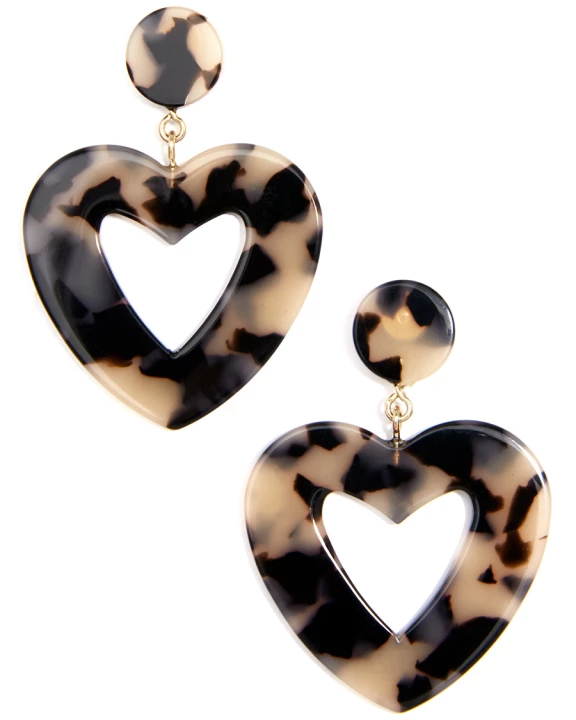 Acetate Heart Drop Earring