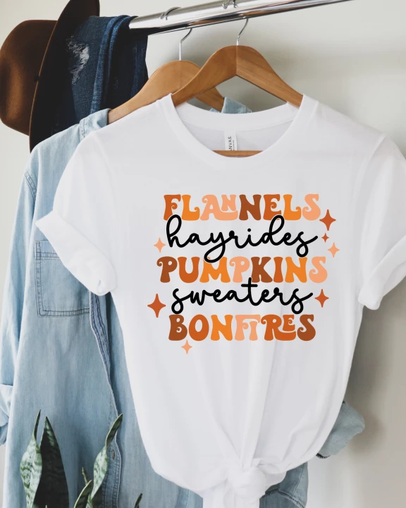 Flannels Hayrides Pumpkins Sweaters Bonfires T-Shirt