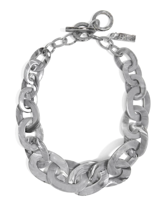Acetate Tortoise Print Linked Collar Necklace