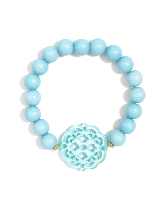 Allure Charm Resin Acrylic Stretch Beaded Bracelet