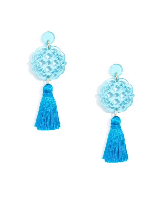 Allure Resin Acrylic and Tassel Drop Earring