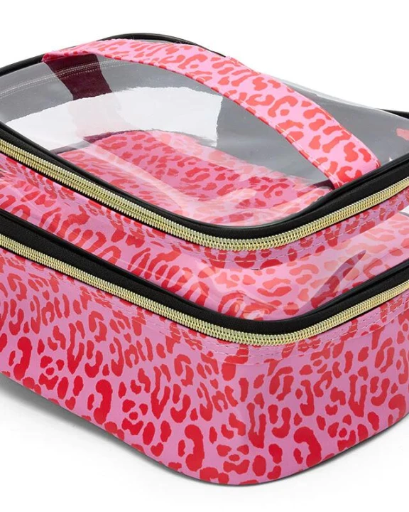 Double-Layer Cosmetic Bag-Rose Leopard