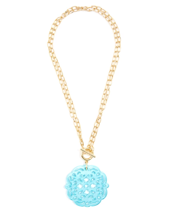 Allure Resin Acrylic Pendant Necklace