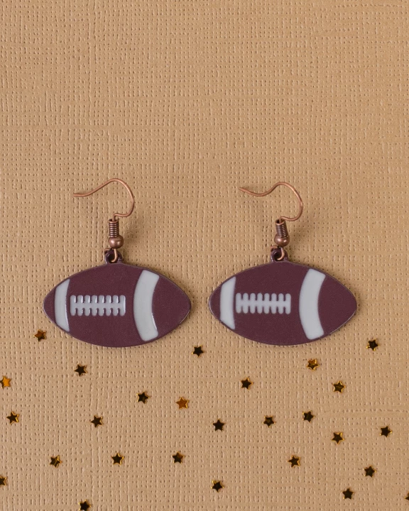 73242 - Trendy Football Earrings