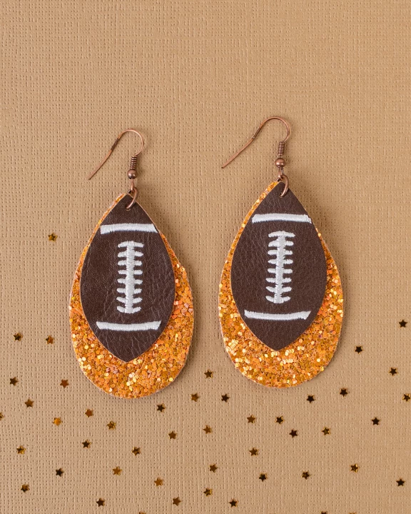 73581 - Glitter Football Earrings