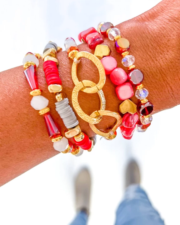 Red Watermelon Bracelet Stack