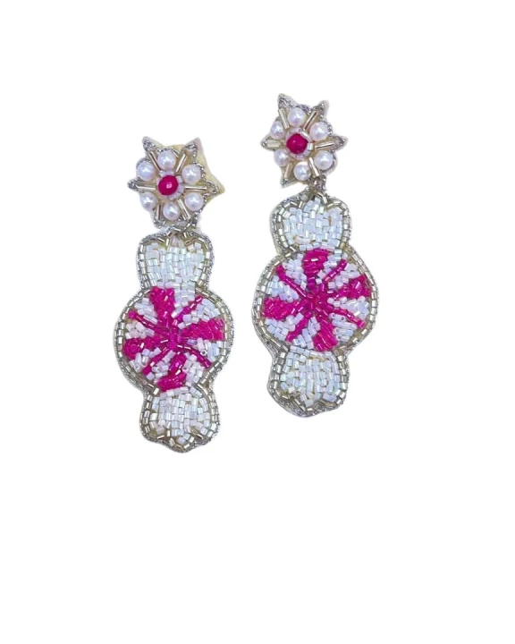 Pink Peppermint Earrings