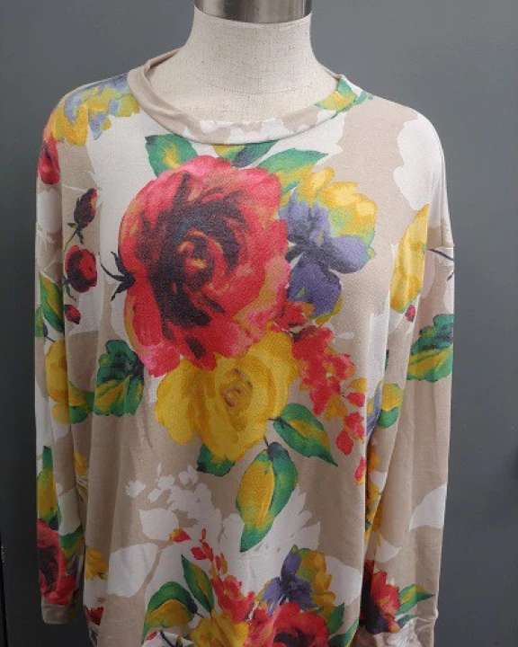 Watercolor Floral Long Sleeve Dress
