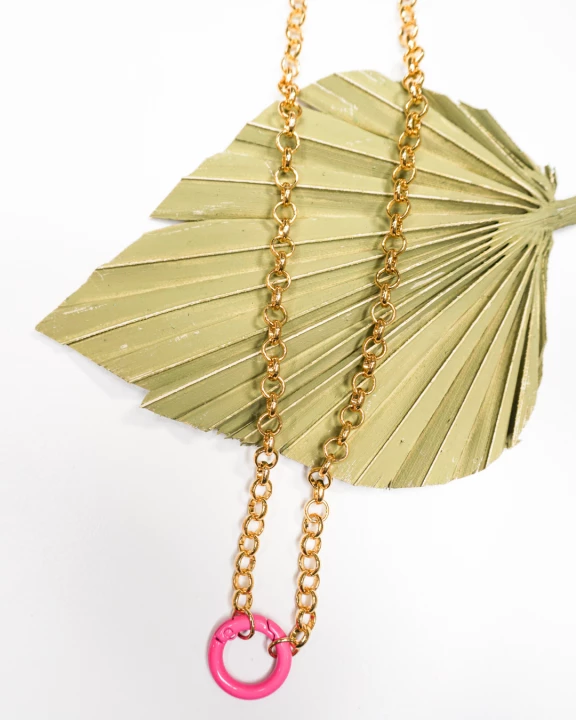 Pink Rollo Charm Necklace