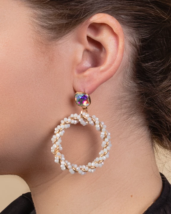 93124 - Beaded Hoop Earrings