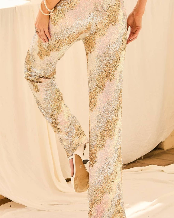 Low Waist Sequin Pants