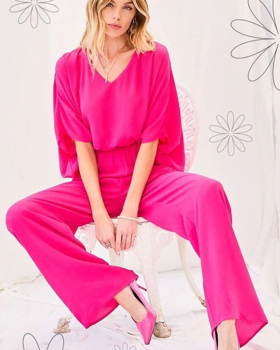 Side Pocket Back Button Solid Jumpsuit