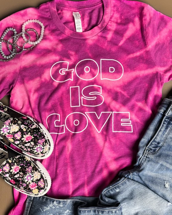 God Is Love Bleached Graphic Tee