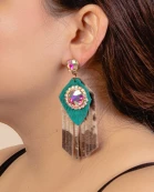 93099 - Animal Print Tassel Earrings