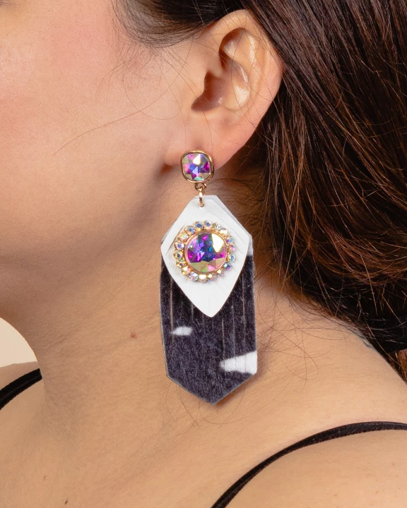 93099 - Animal Print Tassel Earrings