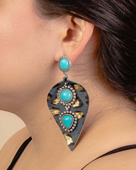 93119 - Animal Print Squash Blossom Earrings