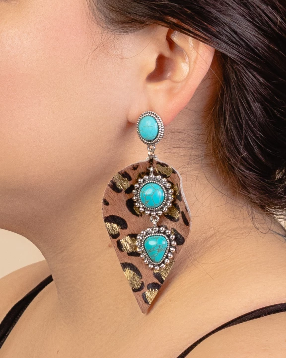 93119 - Animal Print Squash Blossom Earrings