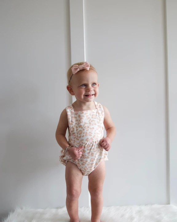 Isla Romper in Pink Leopard
