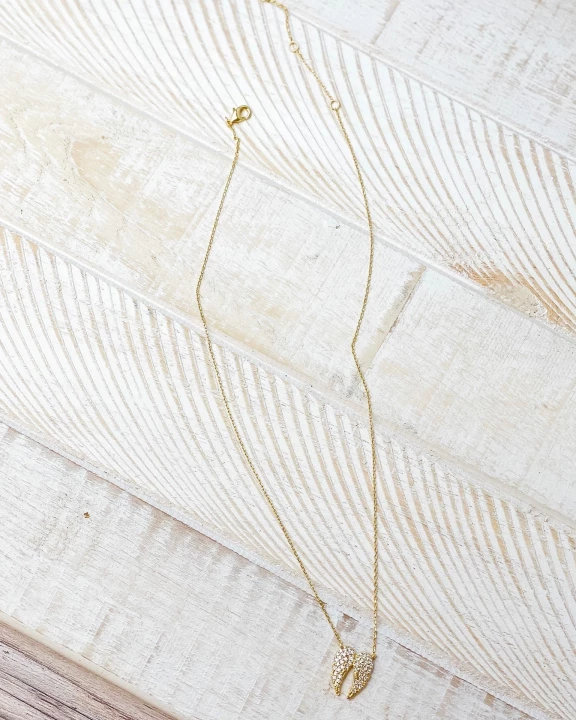 Cubic Zirconia Angel Wings Pendant Necklaces
